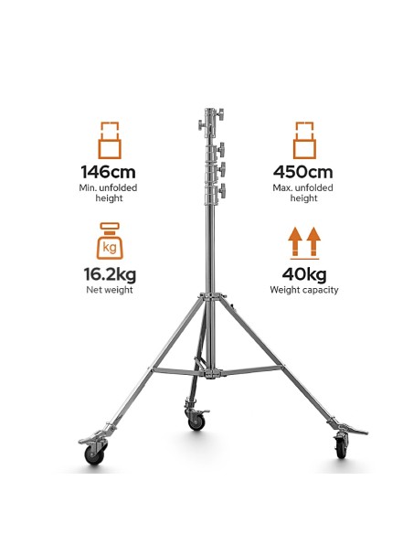 SA5045 | Trípode de acero con ruedas 450 cm | Godox España