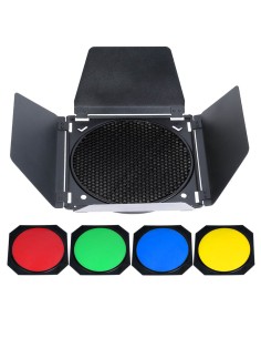 Kit de aletas BD-04: grid y 4 filtros de color | Godox Spain