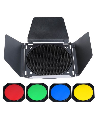 Kit de aletas BD-04: grid y 4 filtros de color | Godox Spain